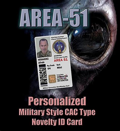 Area 51 Novelty Personalized Military Cac Id Card