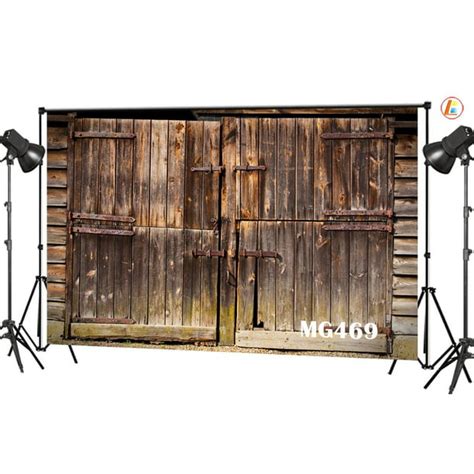 Hellodecor Polyester Fabric 7x5ft Rustic Barn Door Photography