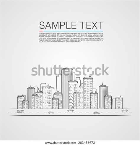 Sketch Cityscape Landscape Background Vector Background Stock Vector