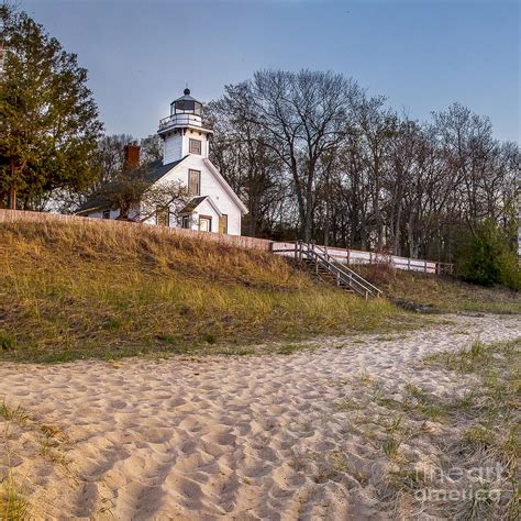 Old Mission Peninsula Lighthouse And Shore Photograph By Twenty Two