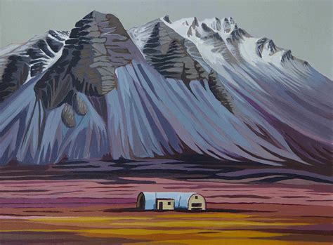Original Oil Painting Icelandic Home And Mountains Etsy