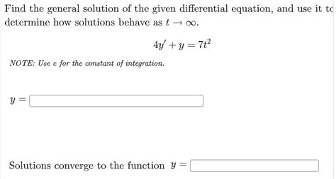 Solved Find The General Solution Of The Given Differential