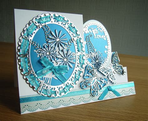 Stepper Card Made Using Tattered Lace Interlocking With Love Oval Die