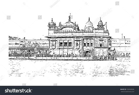 Sketch Golden Temple Amritsar Punjab India Stock Vector Royalty Free