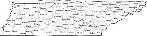Map Of Tennessee Showing Counties Cities And Towns Map