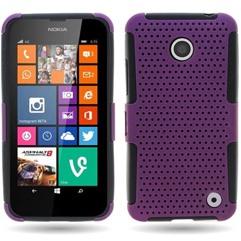 For Nokia Lumia 635 Purple Black Hybrid Mesh Case Rugged Cover Ebay
