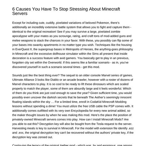 10 Reasons It Is Advisable To Cease Stressing About Minecraft Serversemzqupdfpdf Docdroid
