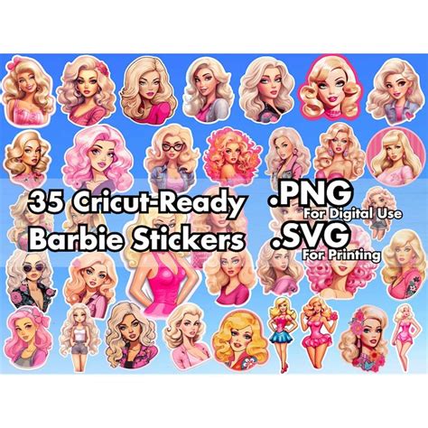 Barbies Svg Png Stickers File Bundle Cute Designs Pri Inspire