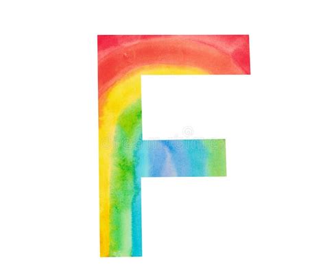 Watercolor Illustration Of A Decorative Element Of The Letter F Of The