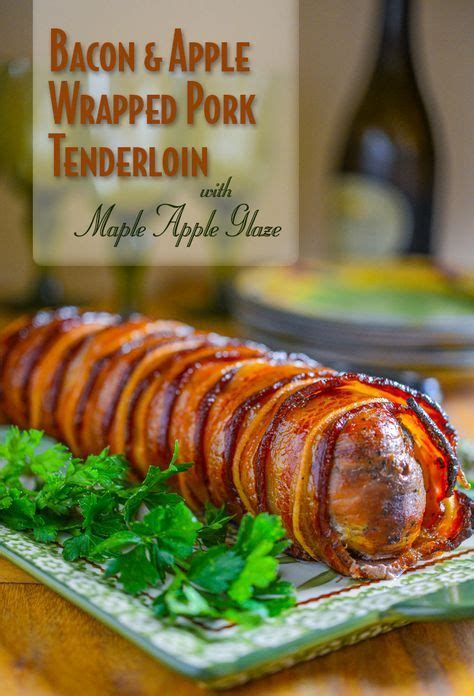 Start the sauce by frying up some bacon and then sautéing garlic, onion, carrot and kick your recipe for humble shepherd's pie up a notch by swapping in shredded pieces of leftover pork tenderloin. Bacon and Apple Wrapped Pork Tenderloin with Maple Apple Glaze | Recipe | Cooking pork ...