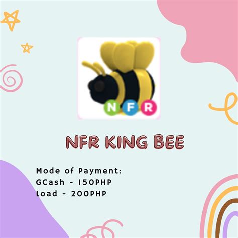 Adopt Me Nfr King Bee Neon Fly Ride On Carousell