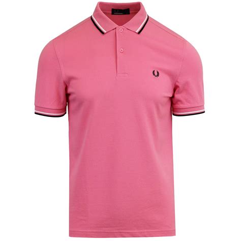 Fred Perry M3600 Mens Mod Twin Tipped Polo Bright Pink