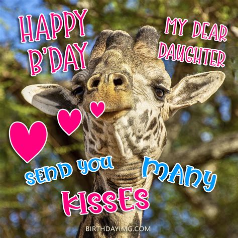 Free Happy Birthday Image For Daughter With Cute Giraffe