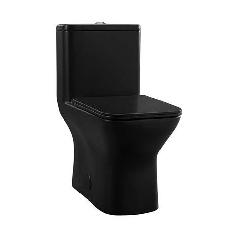 Carre One Piece Square Toilet Dual Flush In Matte Black 1116 Gpf