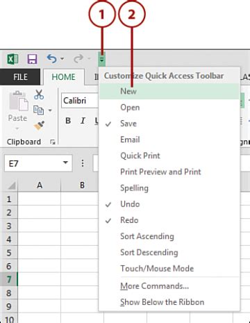 Customizing The Quick Access Toolbar Working With Excel 2013 S Ribbon