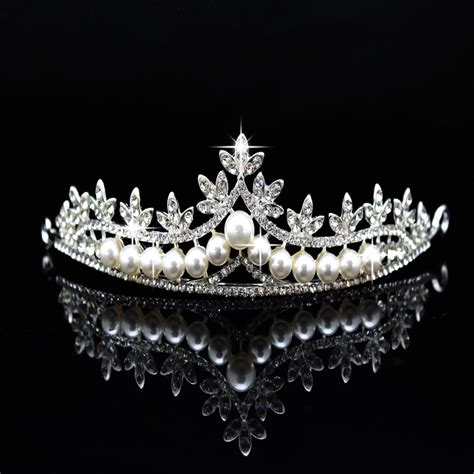 european design beautiful pearls crown king queen magnificent tiara bridal wedding jewelry