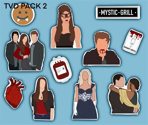 The Vampire Diaries Sticker Packs Tvd Sticker Pack Vampire Etsy