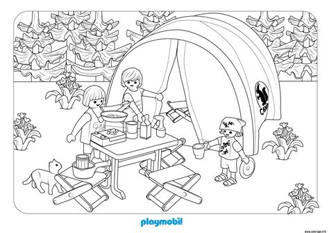 Coloriage Playmobil Camping 3 Dessin Playmobil à imprimer