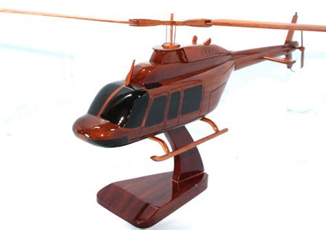 Bell 206l Long Ranger Wood Helicopter Model Bell 206 Wooden Desktop
