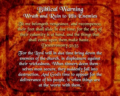 Biblical Warning Wrath And Ruin To His Enemies Bible Quotes Bible