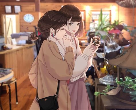 Wallpaper Pretty Anime Girls Cafe Friends Slice Of Life