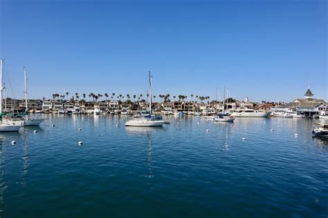 Boats Moored In Newport Beach Harbor Editorial Stock Image Image Of
