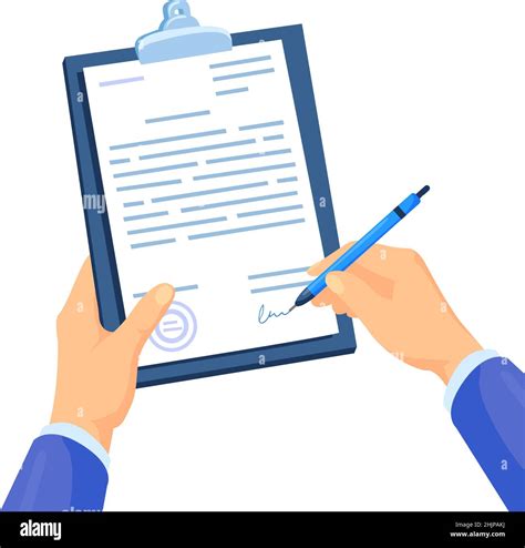 Lawyer Signing Certification Contract Signature Hand With Pen Sign