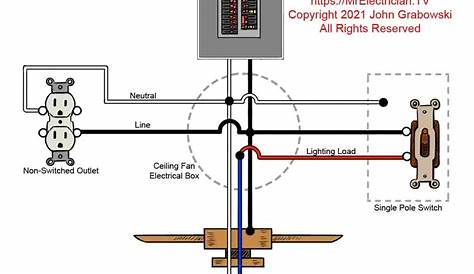 Ceiling Fan Wiring Diagram For Outlet and a Switch