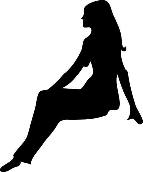 Silhouette Girl Sitting At Getdrawings Free Download