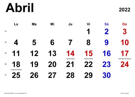 Calendario Abril 2021 2022 El Calendario Abril 2021 2022 Para Imprimir