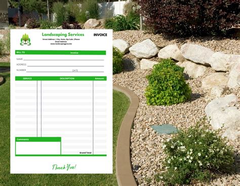 Lawn Care Invoice Template Landscaping Invoice Template Landscaping