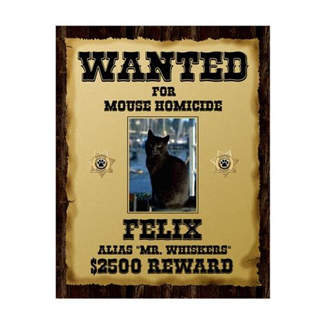 Wanted Poster Cat Wanted Personalized Poster With Your Etsy