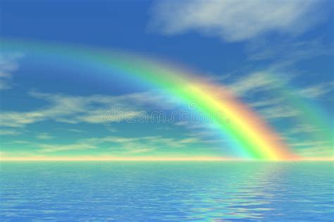 Rainbow In The Sea Stock Illustration Illustration Of Cumulus 6339662
