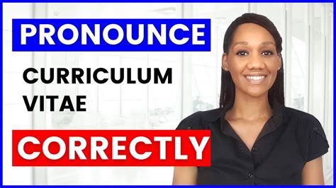 Curriculum Vitae Pronunciation British And American English Youtube