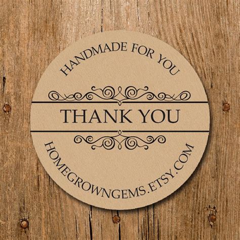 Customized Stickers Thank You Stickers Ornate Design Etsy