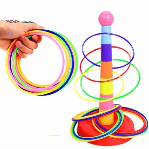 Ring Toss Game Set Rainbow And Stacking And Nesting Cups Baby Building Set