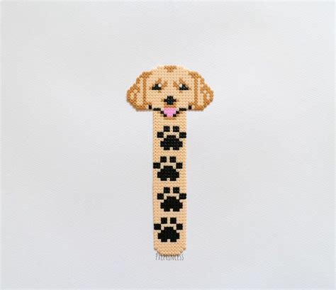 Cute Dog Bookmark Pixel Art Labrador Hama Perler Beads Stationery