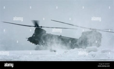A Mk3 Chinook Helicopter In The Snow Which Is One Of The First Of