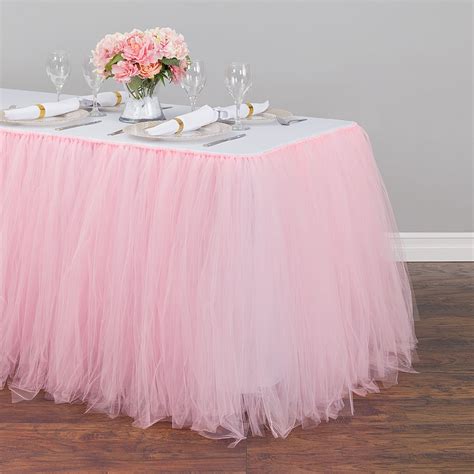 17 Ft Tulle Tutu Table Skirt Light Pink Tutu Table Skirt Tutu Table