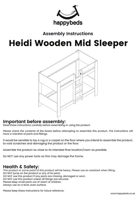Happybeds Heidi Wooden Mid Sleeper Assembly Instructions Manual Pdf Download Manualslib
