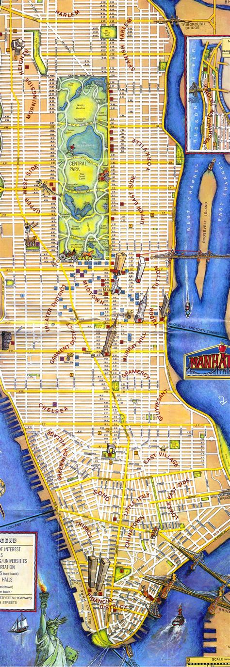 Tourist Map Of Manhattan Manhattan Tourist Map Maps Of