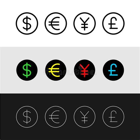 set world currency symbols icons stock illustrations 341 set world currency symbols icons