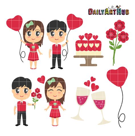 Valentines Day Couples Clip Art Set – Daily Art Hub – Free Clip Art