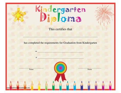 Kindergarten Diploma Certificate Template Download Printable Pdf