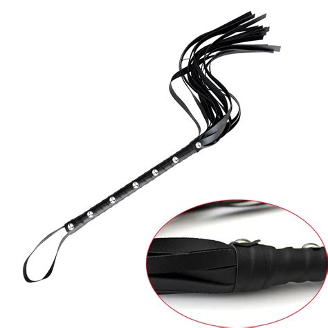 bdsm pu leather 60cm rivets fetish bondage sexy whip flogger sex toys for couples spanking