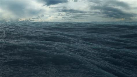 Rough Sea Loop 3d A Loop Of Big Waves In An Agitated Ocean Camera Goes