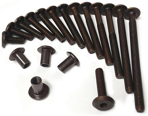 M6 Bronze Furniture Connector Bolts W Cap Nuts Joint Fixing Bed Cot Table Desk