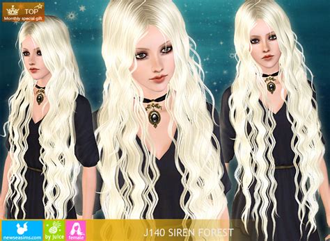 Mermaid Curly Hairstyle J140 Siren Forest By Newsea Sims 3 Hairs