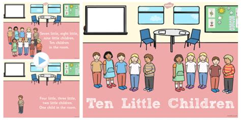 Ten Little Children Counting Song Powerpoint Teacher Made