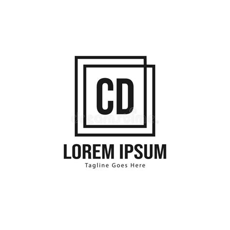 Initial Cd Logo Template With Modern Frame Minimalist Cd Letter Logo